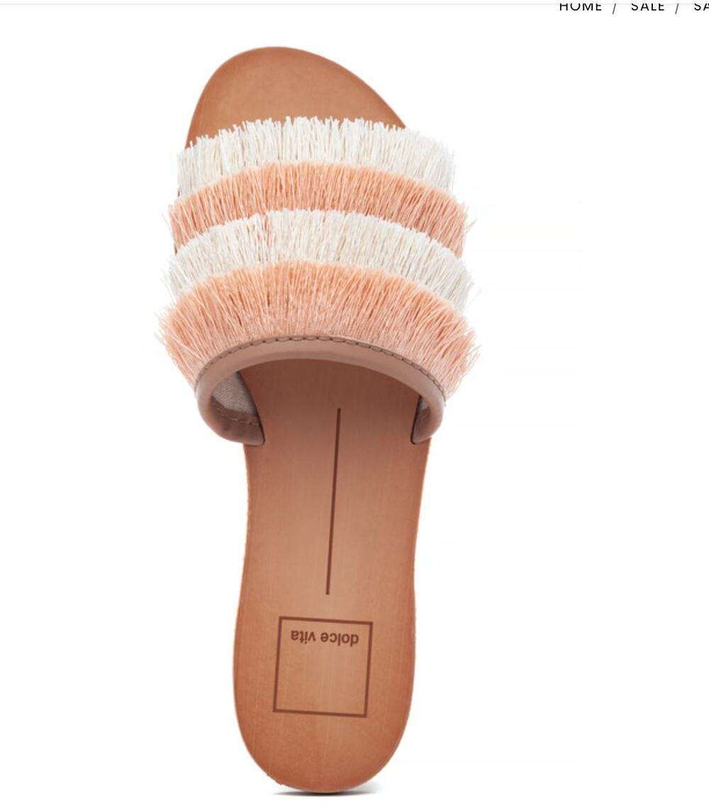 Dolce Vita Celaya Sandal Natural Fringe Tassel Slip-On Sandals size 8.5